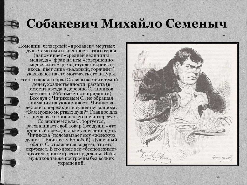 Образ помещика из «мертвых душ»: собакевич