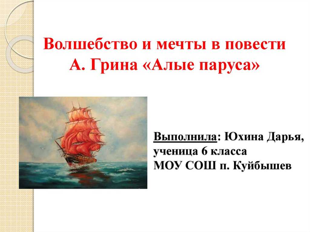 Сочинение по повести грина алые паруса волшебная сила мечты