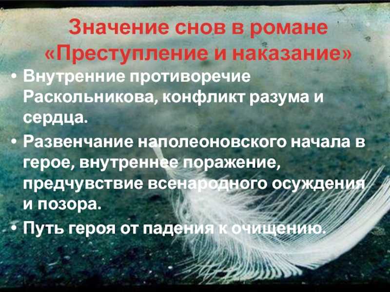 Сны в романе преступление и наказание