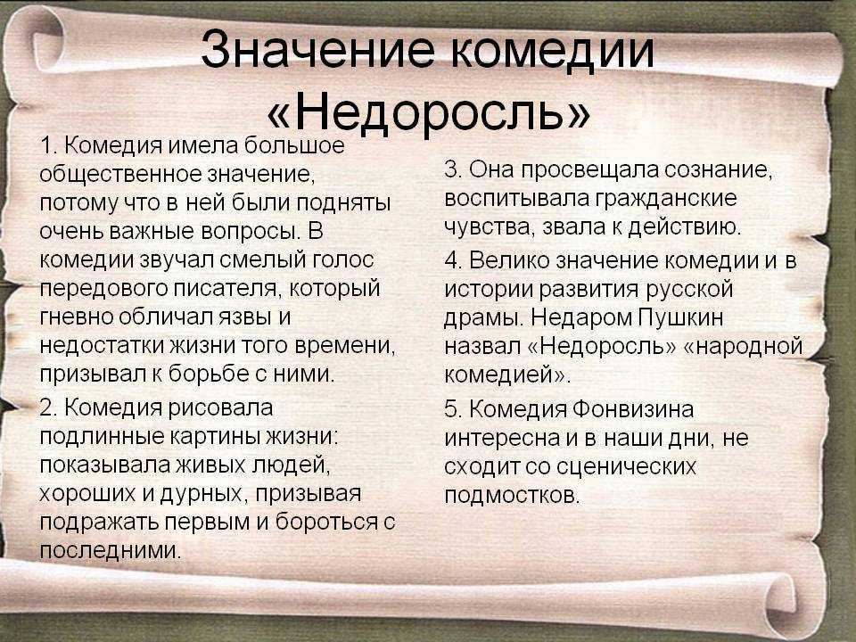 Проблемы в комедии недоросль фонвизина