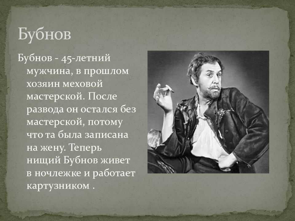 Характеристика героев пьесы «на дне»