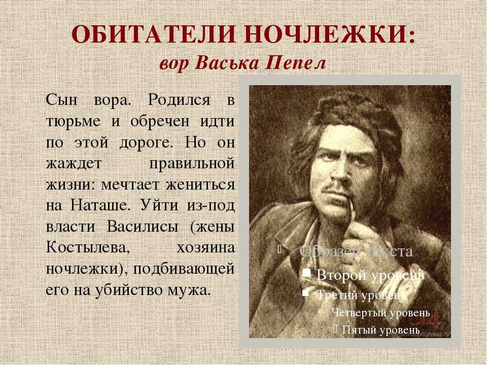 Профессии героев пьесы на дне. герои пьесы на дне горького характеристики и описания