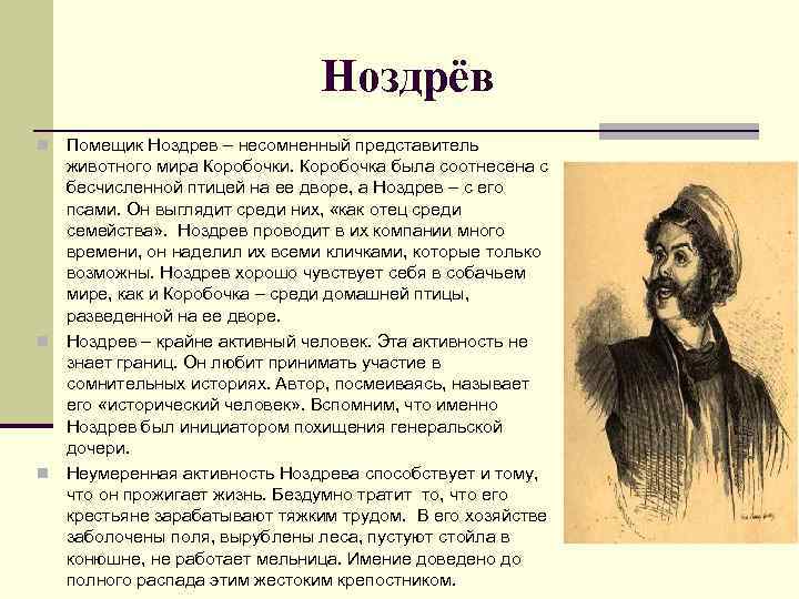Характеристика ноздрева: образы помещиков из «мертвые души»
