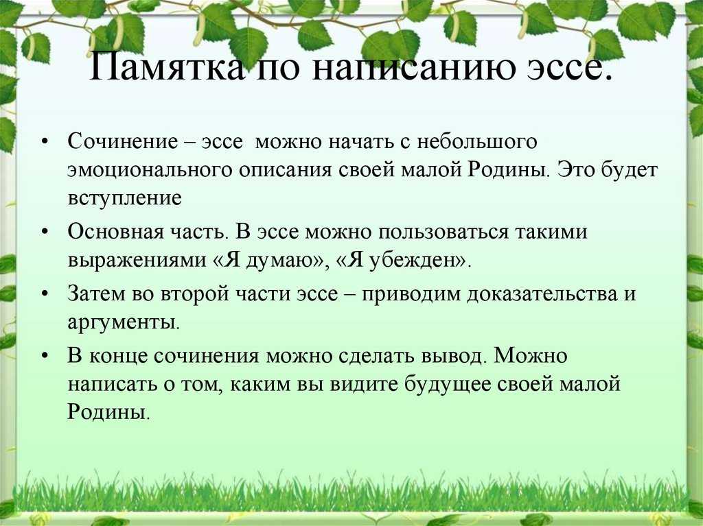 С чего начинается родина: сочинение-размышление варианты