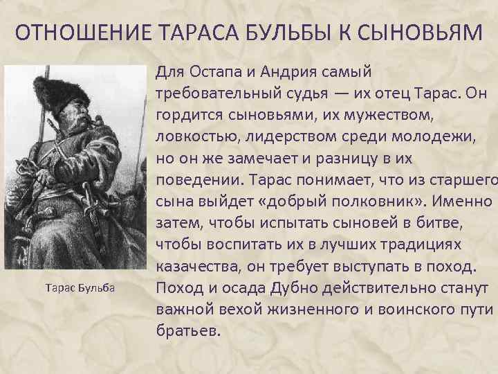 Описание тараса бульбы сочинение 7 класс