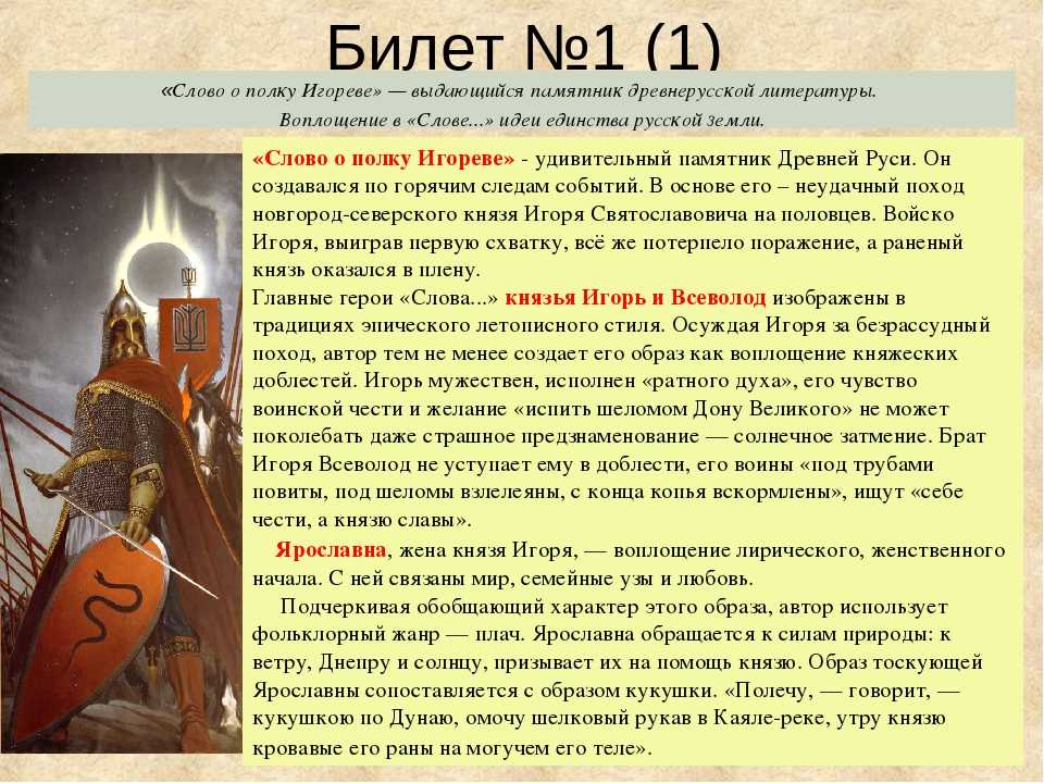 Сочинение князь игорь в поэме слово о полку игореве (образ и характеристика)