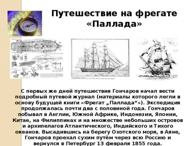 Цикл очерков фрегат паллада краткое содержание