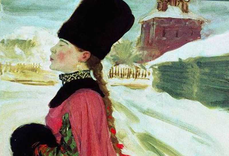 Московская девушка 17 века рябушкин