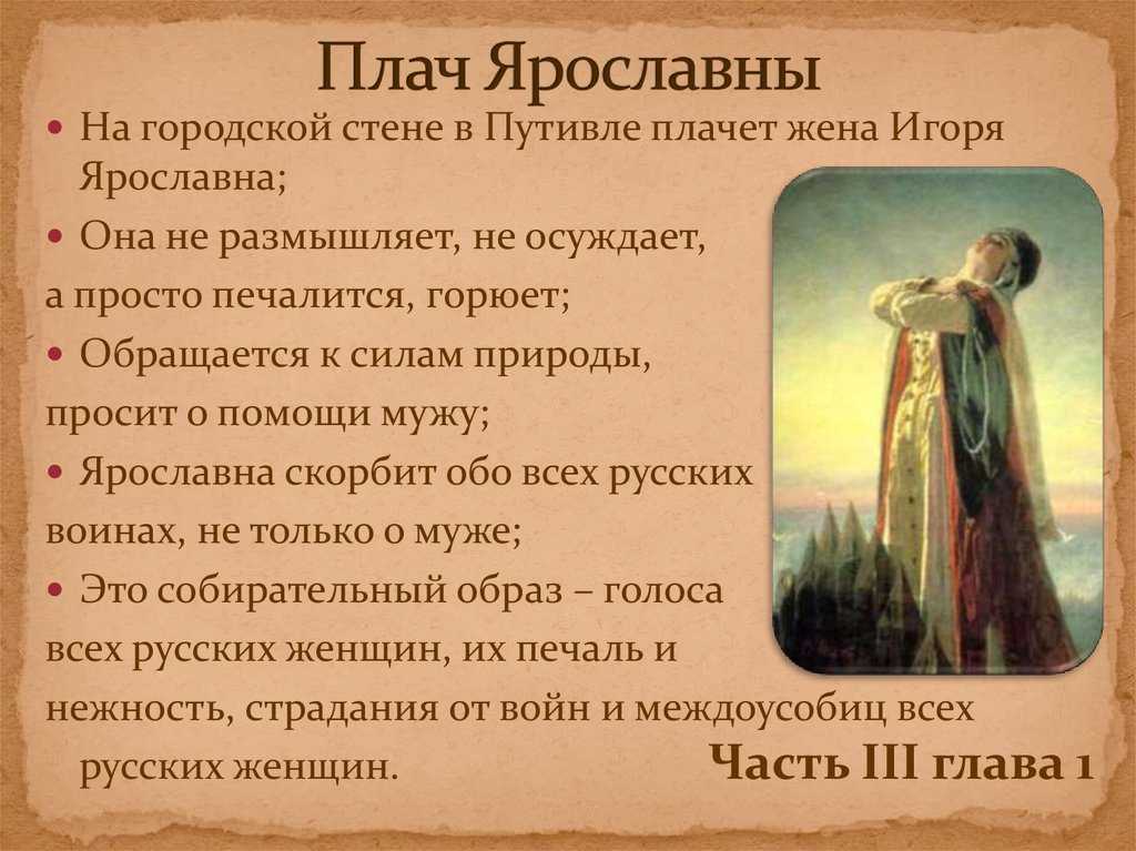 Образ и характеристика ярославны в “слове о полку игореве”: описание в цитатах для сочинения