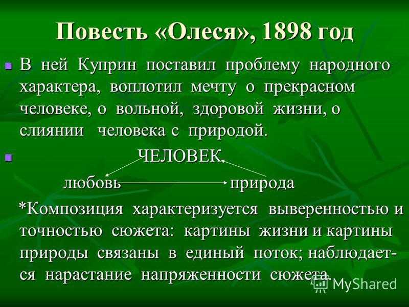 Краткое содержание куприн олеся кратко и по главам за 2 минуты пересказ сюжета