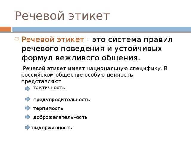 Правила речевого этикета – кратко для сообщения об этикете или для доклада на тему (5 класс)