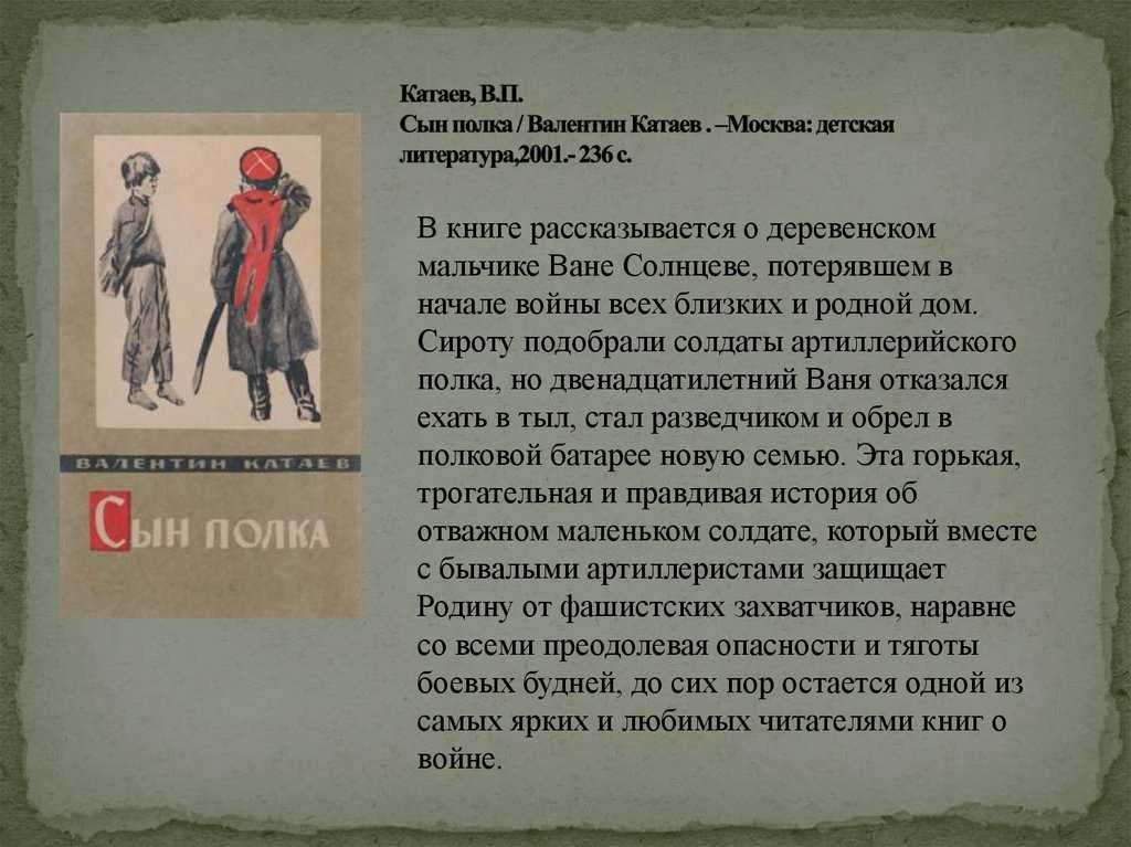 "сын полка" - краткое содержание повести в.п. катаева