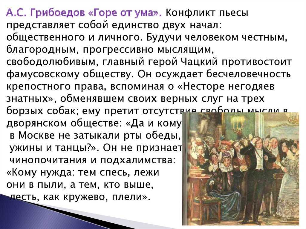 Конфликт чацкого и фамусовского общества сочинение