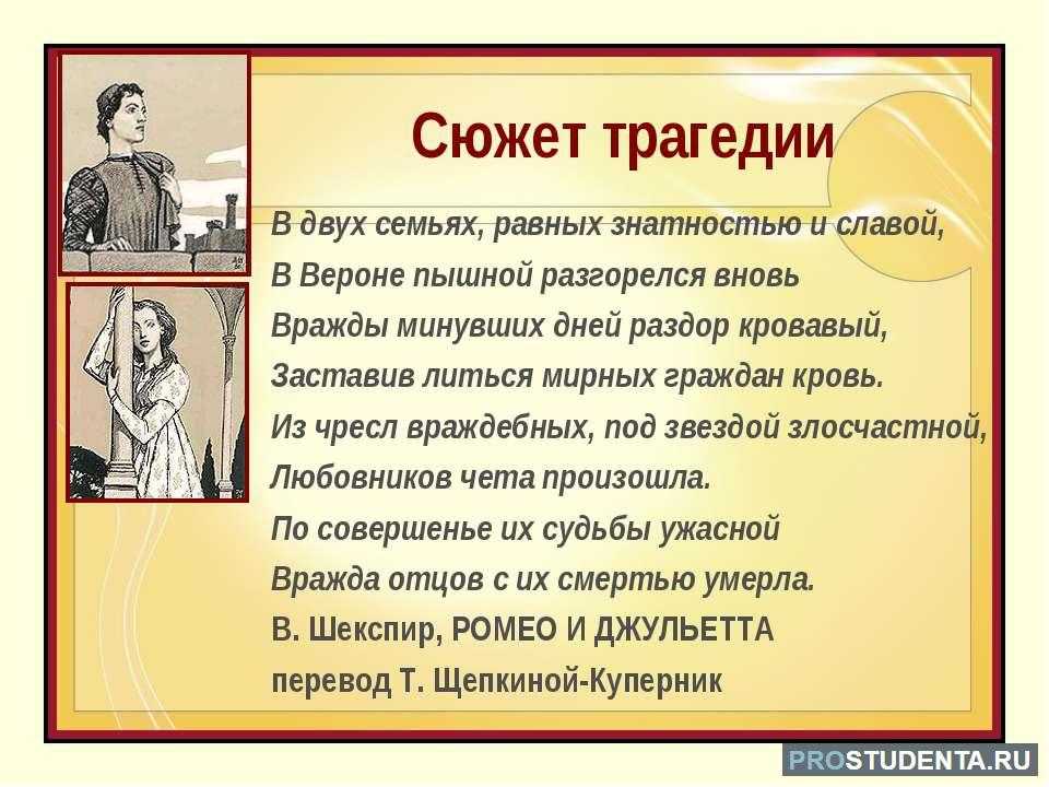 Краткое содержание трагедии "ромео и джульетта" (у. шекспир)