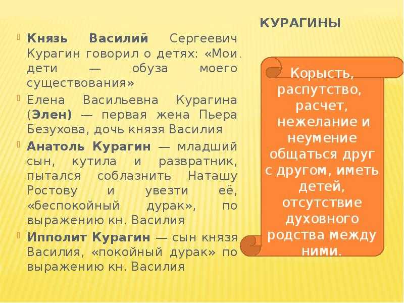 Семья курагиных в романе толстого "война и мир - история семейства