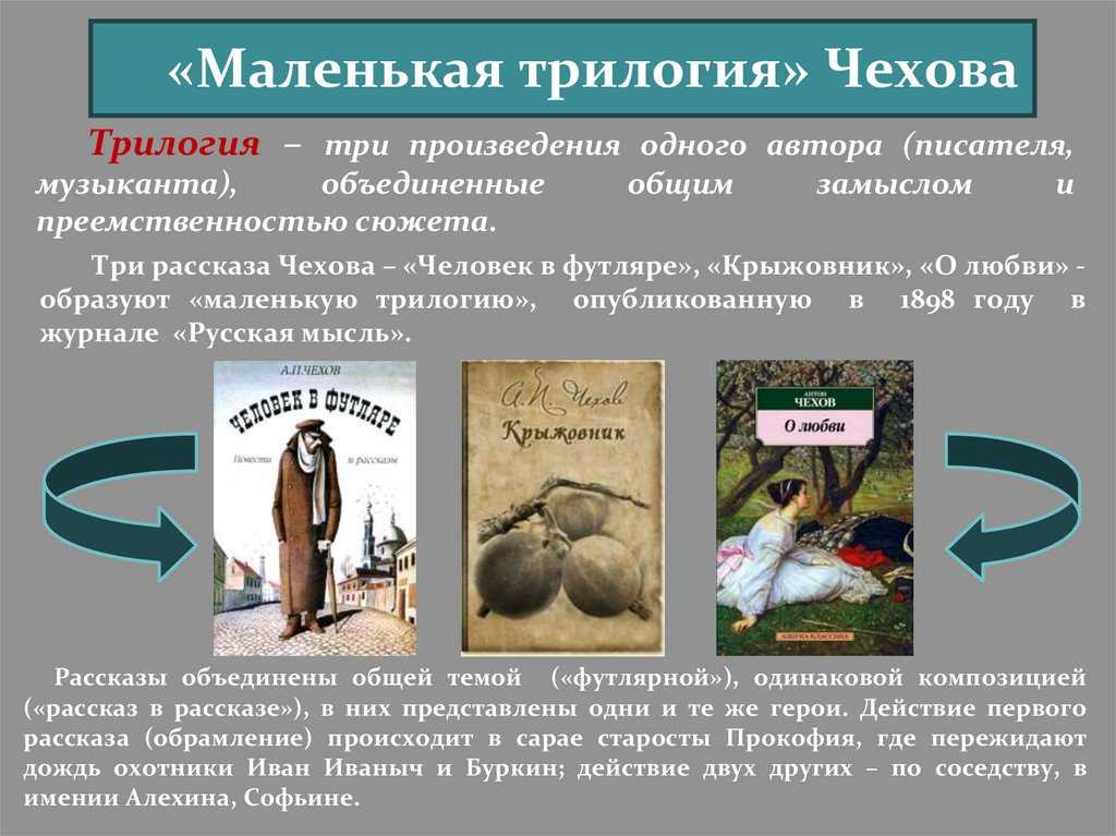 В чем вы видите связь между проблемами поднятыми чеховым в трилогии
