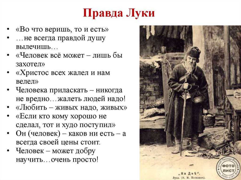 Образ и характеристика луки в пьесе «на дне»