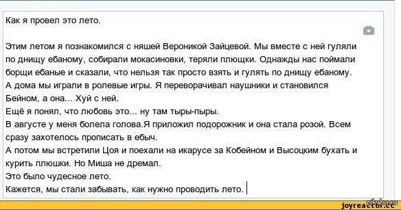 Сочинения «как я провел лето»